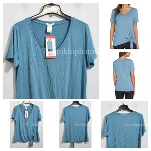 Matty  Ladies' V-Neck Tee Shirt Top Short Sleeve Lightweight